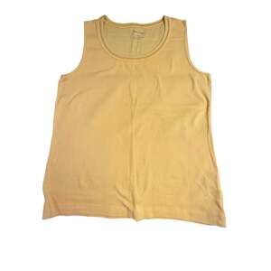 White Stag Yellow Lace Trim Scoop Neck Tank Top Size M